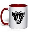 Чашка з кольоровою ручкою Terrier Head Червоний фото