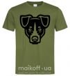 Мужская футболка Terrier Head Оливковый фото