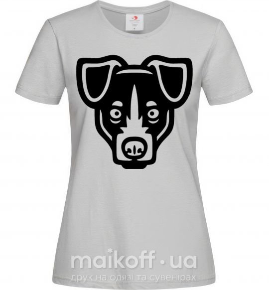 Жіноча футболка Terrier Head Сірий фото