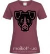 Женская футболка Terrier Head Бордовый фото