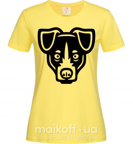 Жіноча футболка Terrier Head Лимонний фото