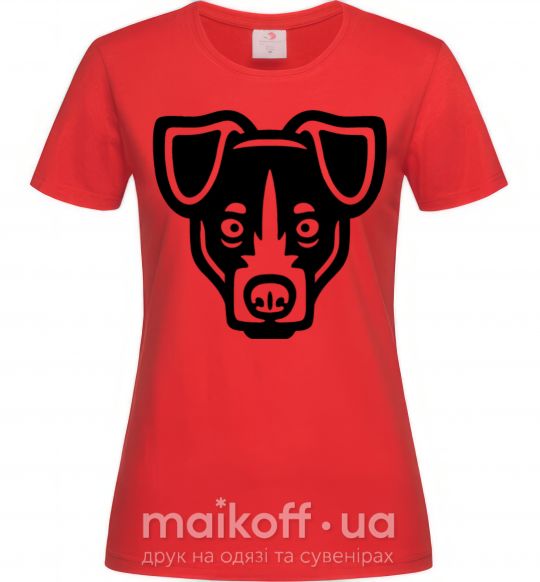 Жіноча футболка Terrier Head Червоний фото