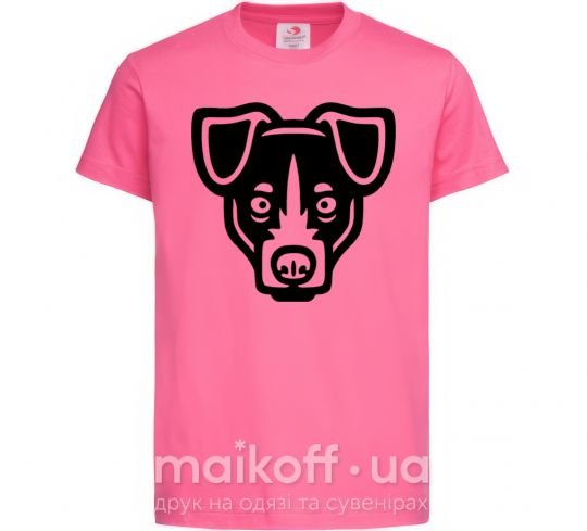 Дитяча футболка Terrier Head Яскраво-рожевий фото