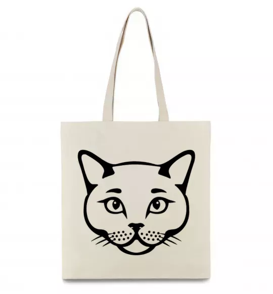 Эко-сумка British cat Бежевый фото