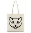 Эко-сумка British cat Бежевый фото