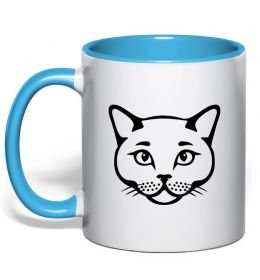 Чашка с цветной ручкой British cat