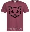 Мужская футболка British cat Бордовый фото
