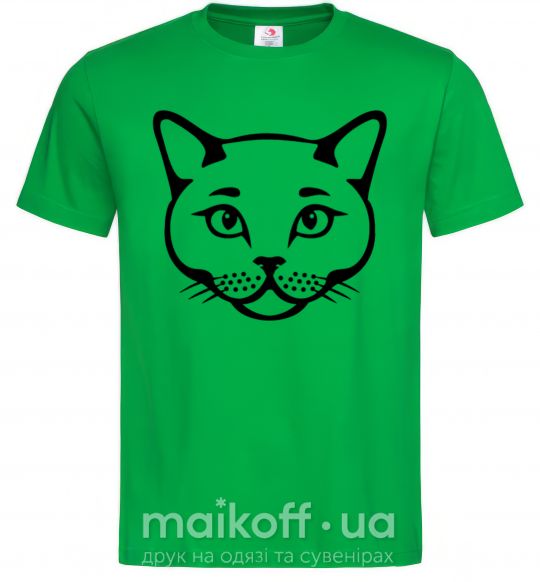 Мужская футболка British cat Зеленый фото
