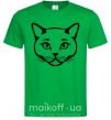 Мужская футболка British cat Зеленый фото