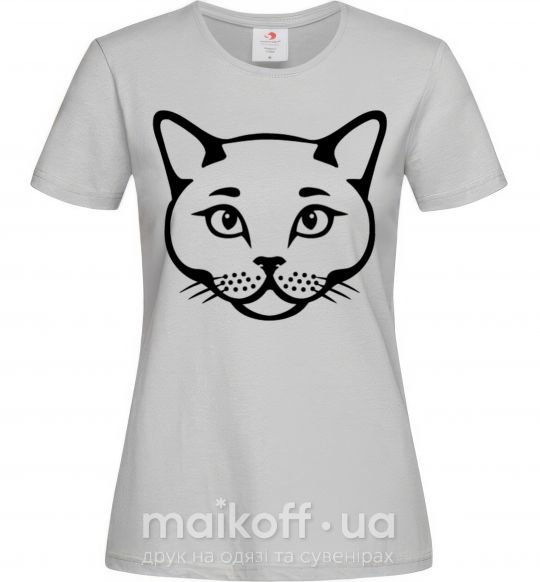 Женская футболка British cat Серый фото