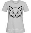 Жіноча футболка British cat Сірий фото