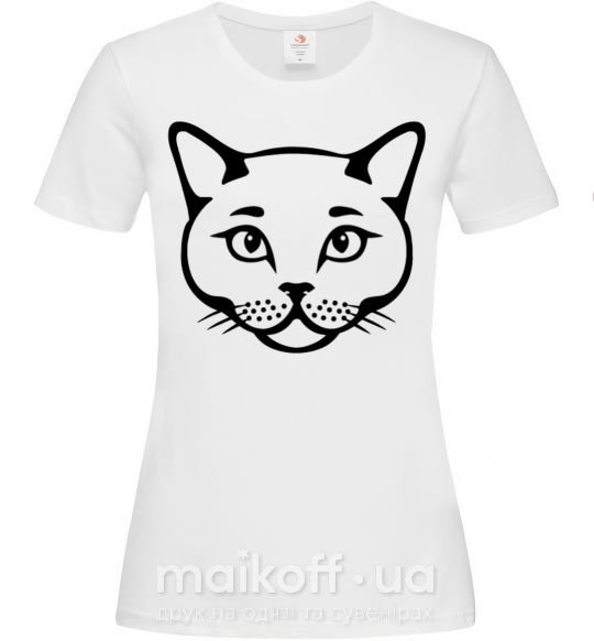 Женская футболка British cat Белый фото