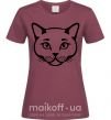 Женская футболка British cat Бордовый фото
