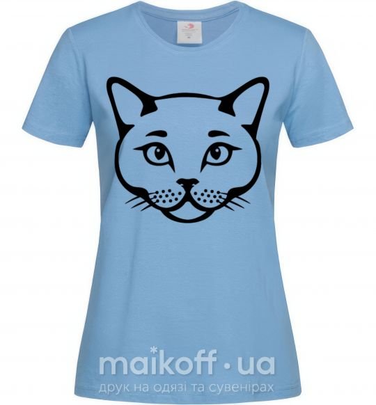 Жіноча футболка British cat Блакитний фото