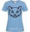 Жіноча футболка British cat Блакитний фото