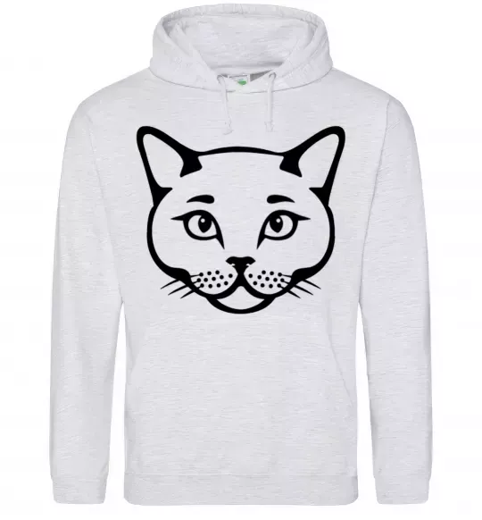 Женская толстовка (худи) British cat Серый меланж фото
