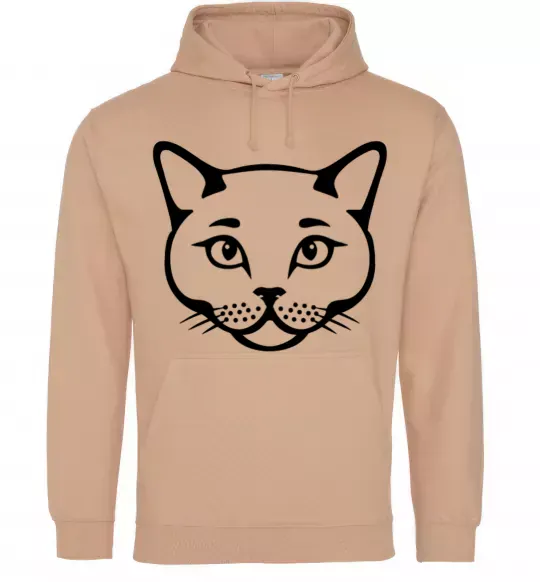 Женская толстовка (худи) British cat Песочный фото