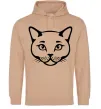 Женская толстовка (худи) British cat Песочный Женская толстовка (худи) British cat Песочный фото