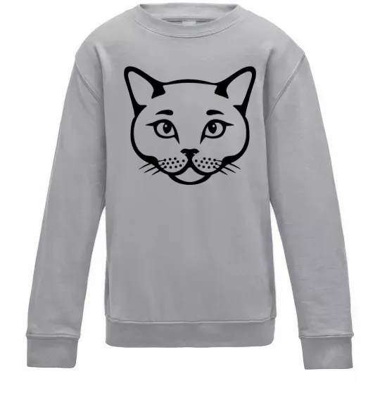Детский Свитшот British cat Серый меланж фото