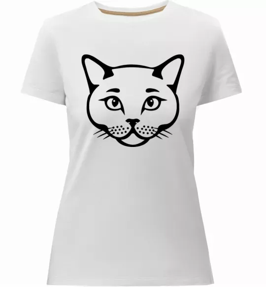 Жіноча преміум футболка British cat Білий фото