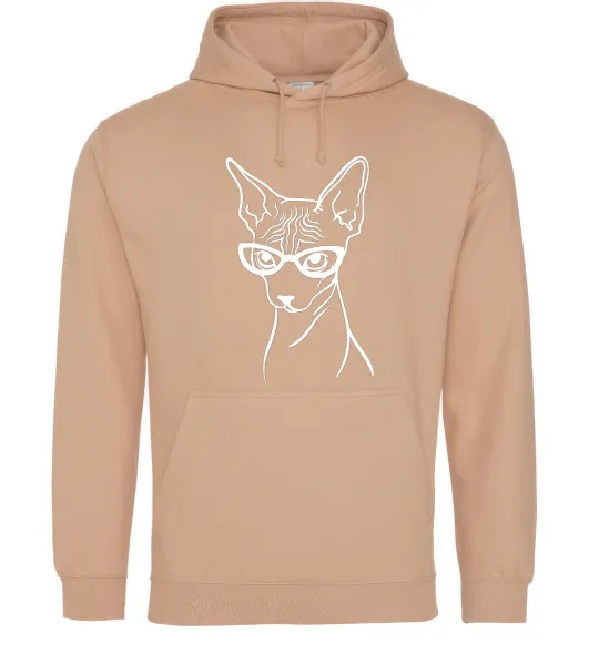 Мужская толстовка (худи) Serious sphinx Песочный фото