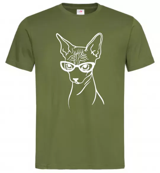 Чоловіча футболка Serious sphinx Оливковий фото