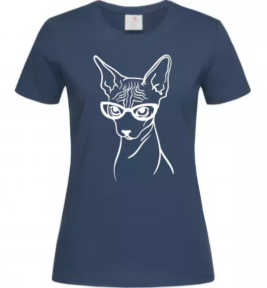 Женская футболка Serious sphinx Темно-синий фото