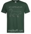 Мужская футболка Life is better with a cat Темно-зеленый фото