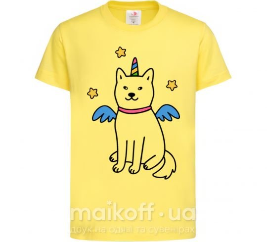 Детская футболка Shiba unicorn Лимонный фото