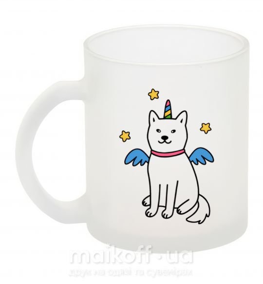 Чашка скляна Shiba unicorn Фроузен фото