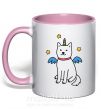 Чашка с цветной ручкой Shiba unicorn Нежно розовый фото