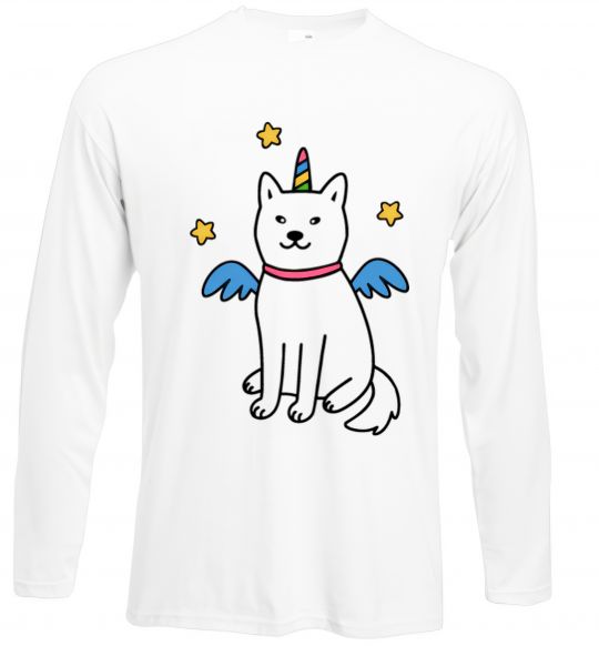 Лонгслів Shiba unicorn Білий фото