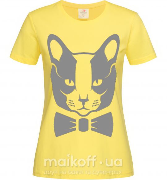 Жіноча футболка Gray cat Лимонний фото