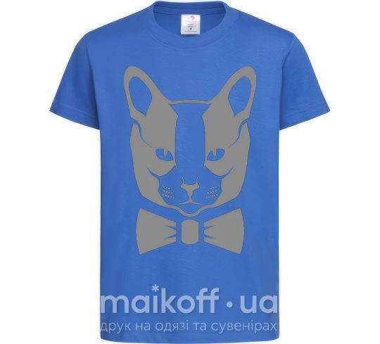 Дитяча футболка Gray cat Яскраво-синій фото