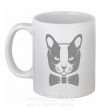 Чашка керамічна Gray cat Білий фото
