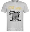 Мужская футболка Cat Yoga Серый фото