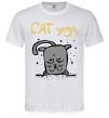 Мужская футболка Cat Yoga Белый фото