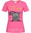 Женская футболка Cat Yoga Ярко-розовый фото