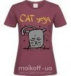 Жіноча футболка Cat Yoga Бордовий фото