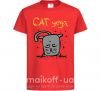 Дитяча футболка Cat Yoga Червоний фото