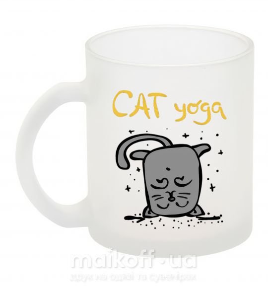 Чашка скляна Cat Yoga Фроузен фото