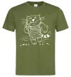 Мужская футболка Кіт матрос Оливковый Мужская футболка Кіт матрос Оливковый фото
