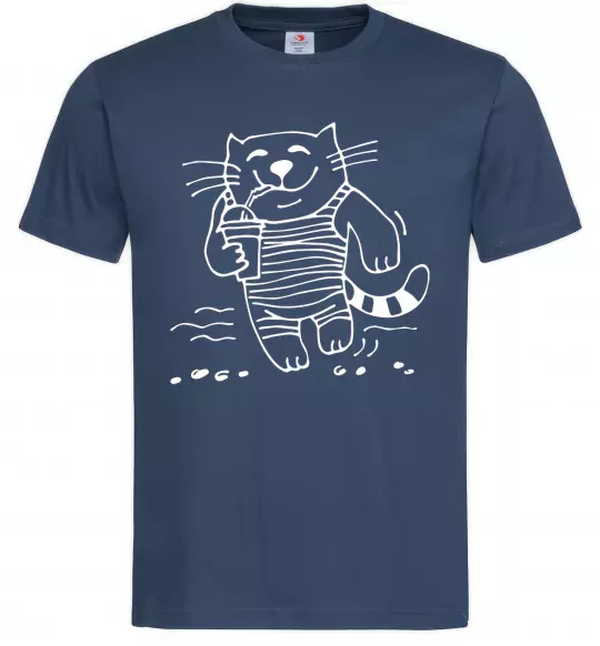 Мужская футболка Кіт матрос Темно-синий фото