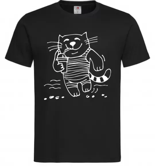 Мужская футболка Кіт матрос Черный фото