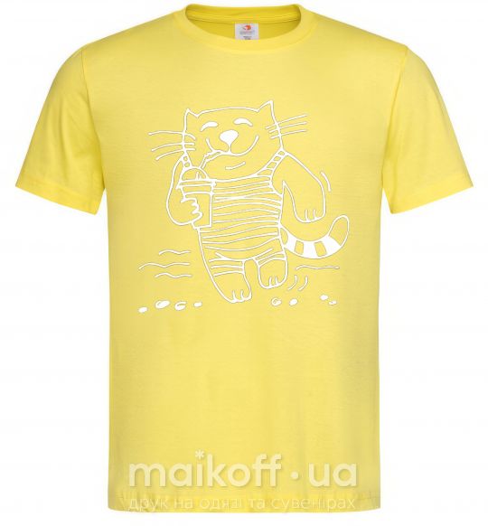 Мужская футболка Кот матрос Лимонный фото