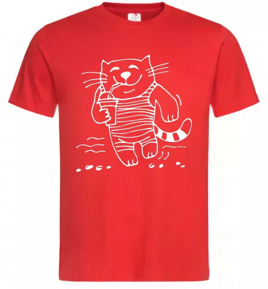 Мужская футболка Кіт матрос Красный фото