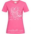 Жіноча футболка Кот матрос Яскраво-рожевий фото