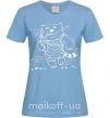 Женская футболка Кот матрос Голубой фото