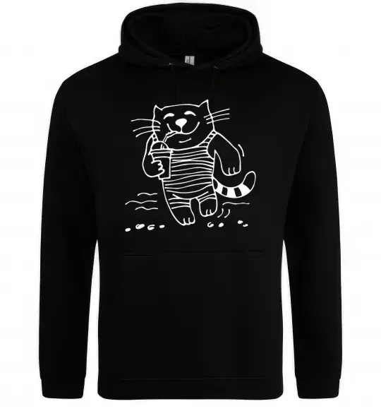 Жіноча толстовка (худі) Кіт матрос Чорний фото