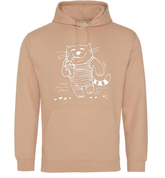 Жіноча толстовка (худі) Кіт матрос Пісочний фото